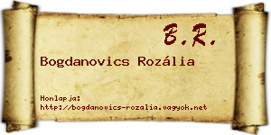 Bogdanovics Rozália névjegykártya