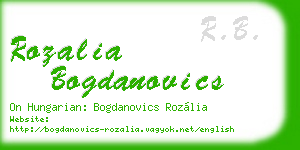 rozalia bogdanovics business card