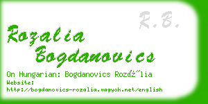 rozalia bogdanovics business card